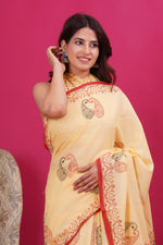 Load image into Gallery viewer, Mulmul Cotton Saree with Hand Block Print - Shivanya Handicrafts Women&#39;s Traditional Indian Wear
