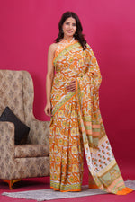 Load image into Gallery viewer, Mulmul Cotton Saree with Hand Block Print - Shivanya Handicrafts Women&#39;s Traditional Indian Wear
