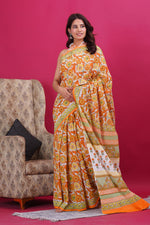 Load image into Gallery viewer, Mulmul Cotton Saree with Hand Block Print - Shivanya Handicrafts Women&#39;s Traditional Indian Wear
