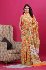 Load image into Gallery viewer, Mulmul Cotton Saree with Hand Block Print - Shivanya Handicrafts Women&#39;s Traditional Indian Wear
