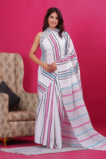 Load image into Gallery viewer, Mulmul Cotton Saree with Hand Block Print - Shivanya Handicrafts Women&#39;s Traditional Indian Wear
