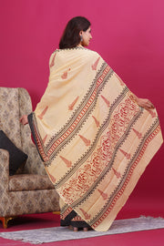 Mulmul Cotton Saree with Hand Block Print - Shivanya Handicrafts Women's Traditional Indian Wear