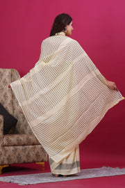 Mulmul Cotton Saree with Hand Block Print - Shivanya Handicrafts Women's Traditional Indian Wear