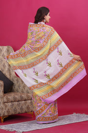 Mulmul Cotton Saree with Hand Block Print - Shivanya Handicrafts Women's Traditional Indian Wear
