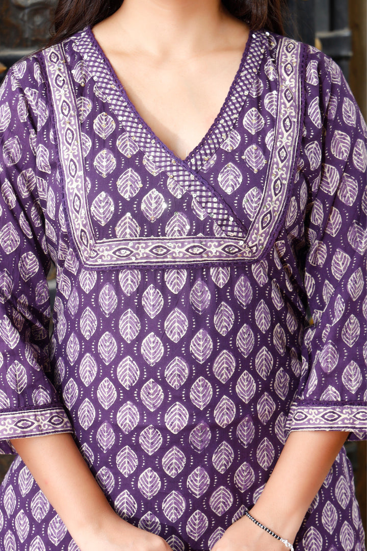 Printed Cotton Women Straight Kurta with Pant with Dupatta Set