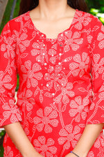 Load image into Gallery viewer, Printed Cotton Women Straight Kurta with Pant with Dupatta Set
