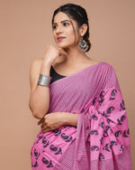 Load image into Gallery viewer, Mulmul Cotton Saree with Hand Block Print - Shivanya Handicrafts Women&#39;s Traditional Indian Wear
