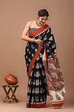 Load image into Gallery viewer, Mulmul Cotton Saree with Hand Block Print - Shivanya Handicrafts Women&#39;s Traditional Indian Wear
