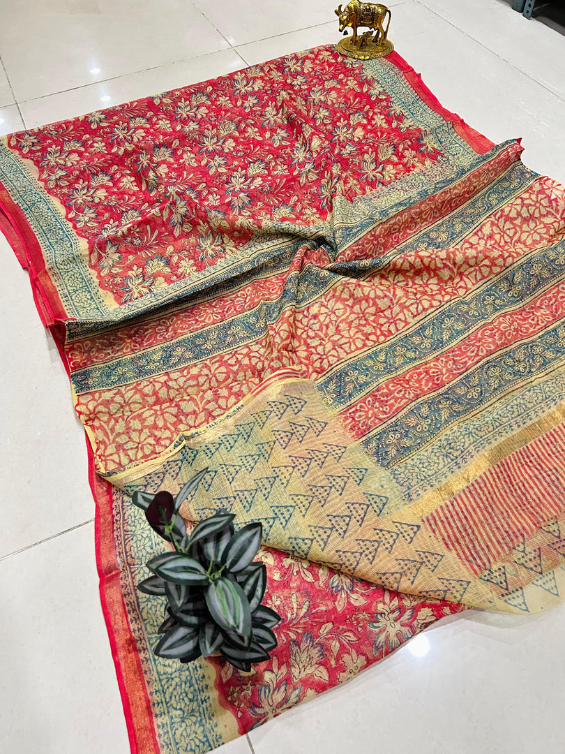 Shivanya Handicrafts Printed Kota Doriya Saree - Perfect for Festive Occasions