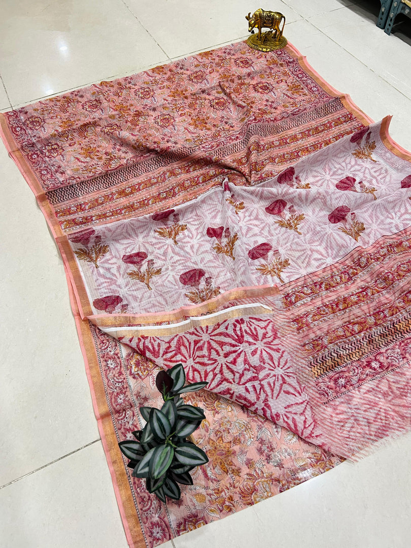 Shivanya Handicrafts Printed Kota Doriya Saree - Perfect for Festive Occasions