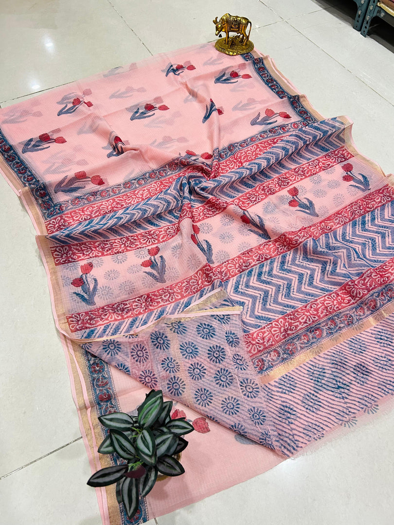 Shivanya Handicrafts Printed Kota Doriya Saree - Perfect for Festive Occasions