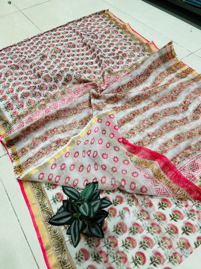 Shivanya Handicrafts Printed Kota Doriya Saree - Perfect for Festive Occasions